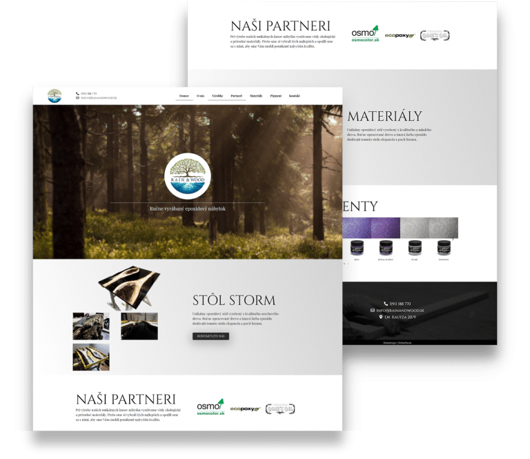 Rainandwood.sk - Website development - Webofka.sk
